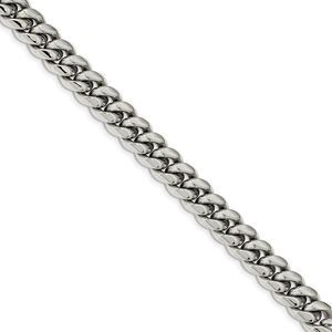 Men's 12mm Stainless Steel Polished Curb Chain Necklace, 24 Inch